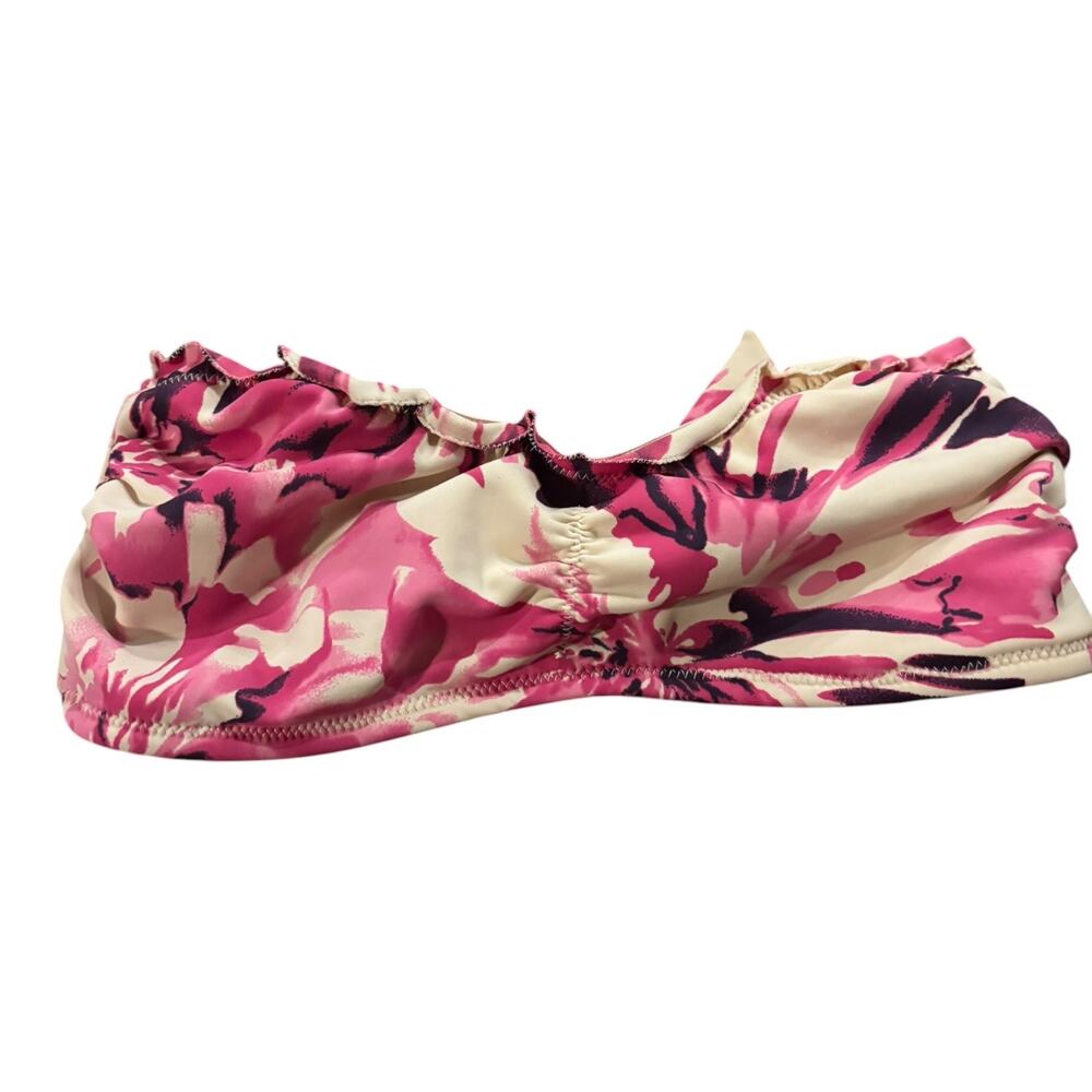 Pink Floral Strapless Bikini Top Size XS